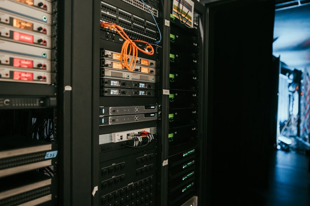 Server room representing cloud computing infrastructure