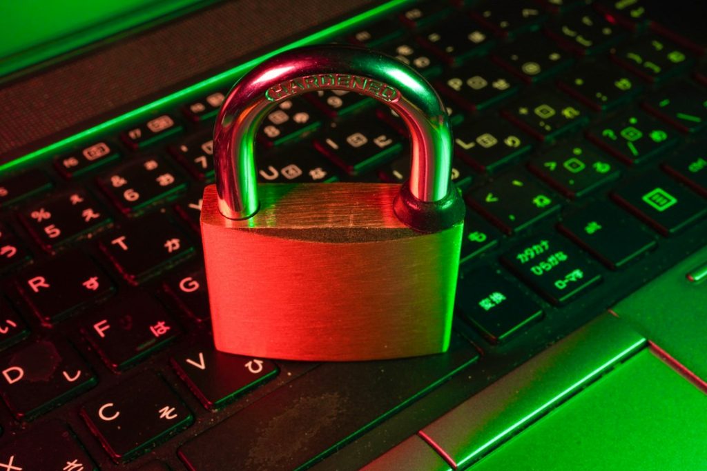 Digital padlock representing cybersecurity