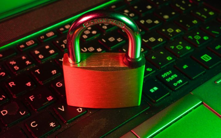 Digital padlock representing cybersecurity